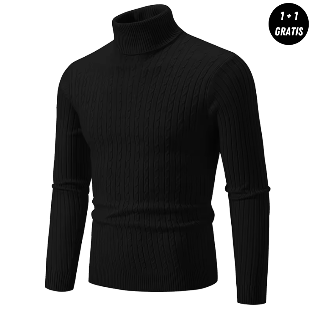 Warmer Knitted Sweater with Roll Neck - ENZO