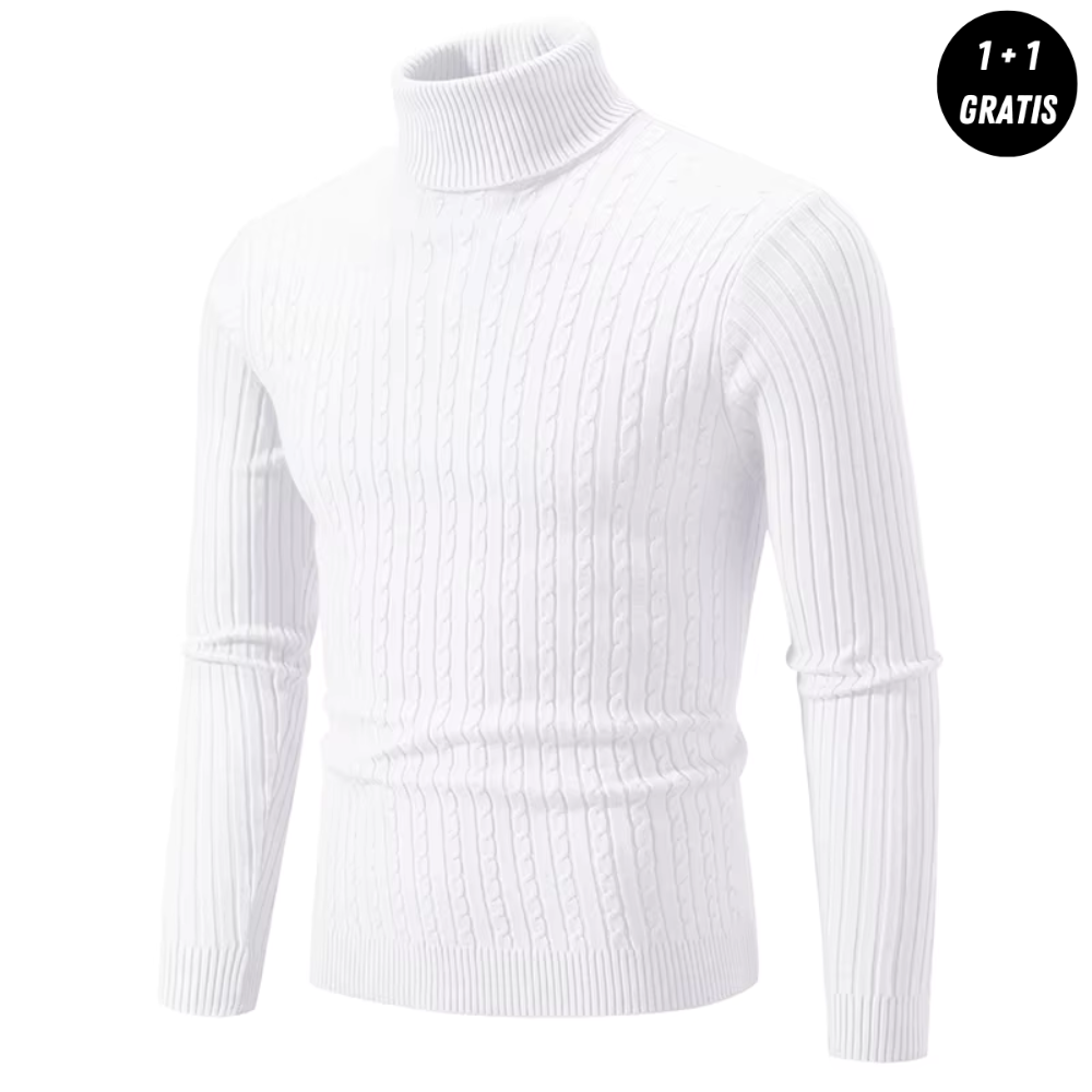 Warmer Knitted Sweater with Roll Neck - ENZO