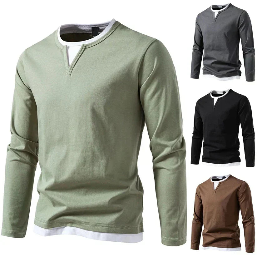 Ryan | Long-Sleeved Sweater with V-Neck, Modern Style