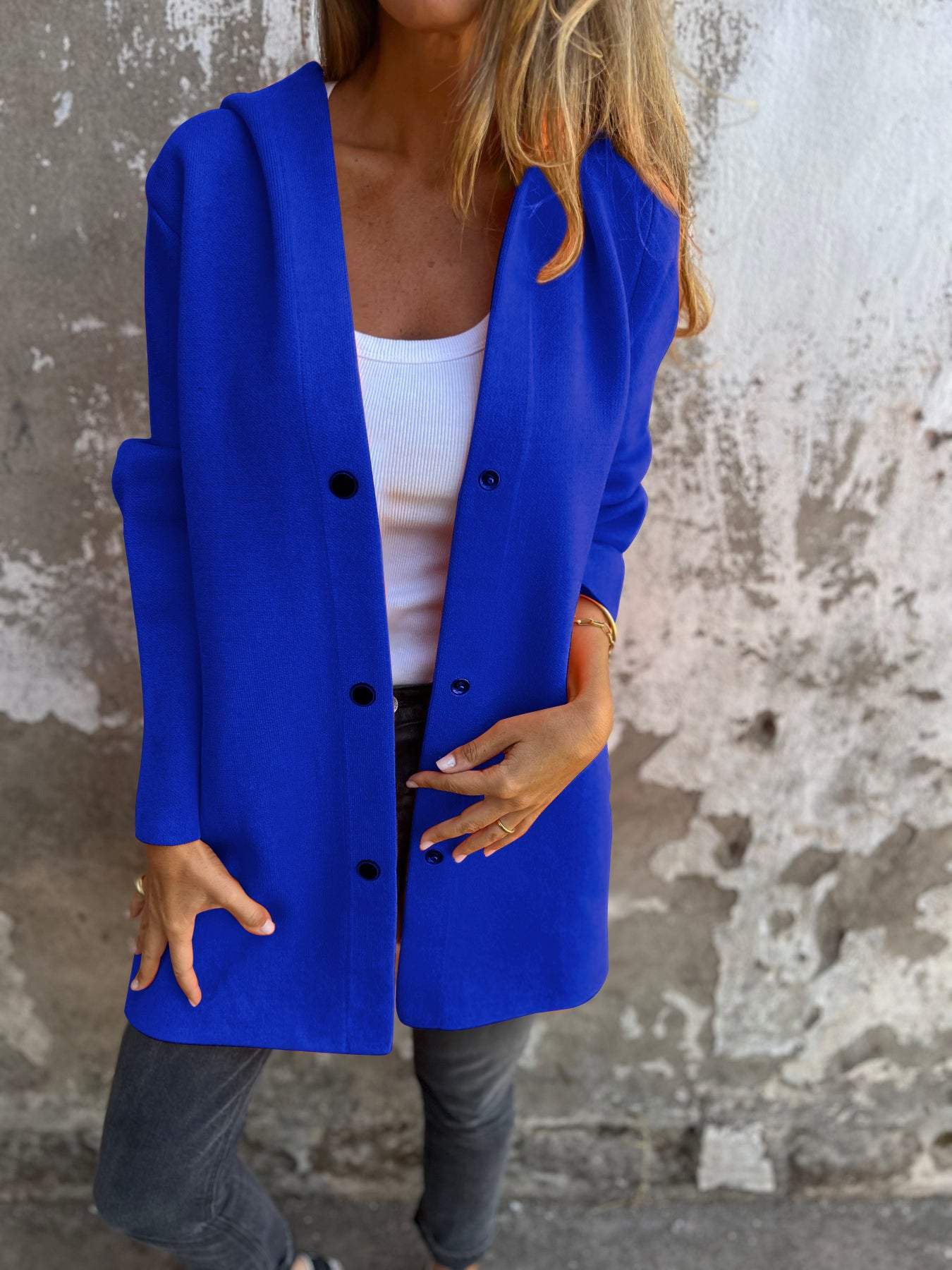 Celia | Relaxed Single-Breasted Blazer with Hoodie