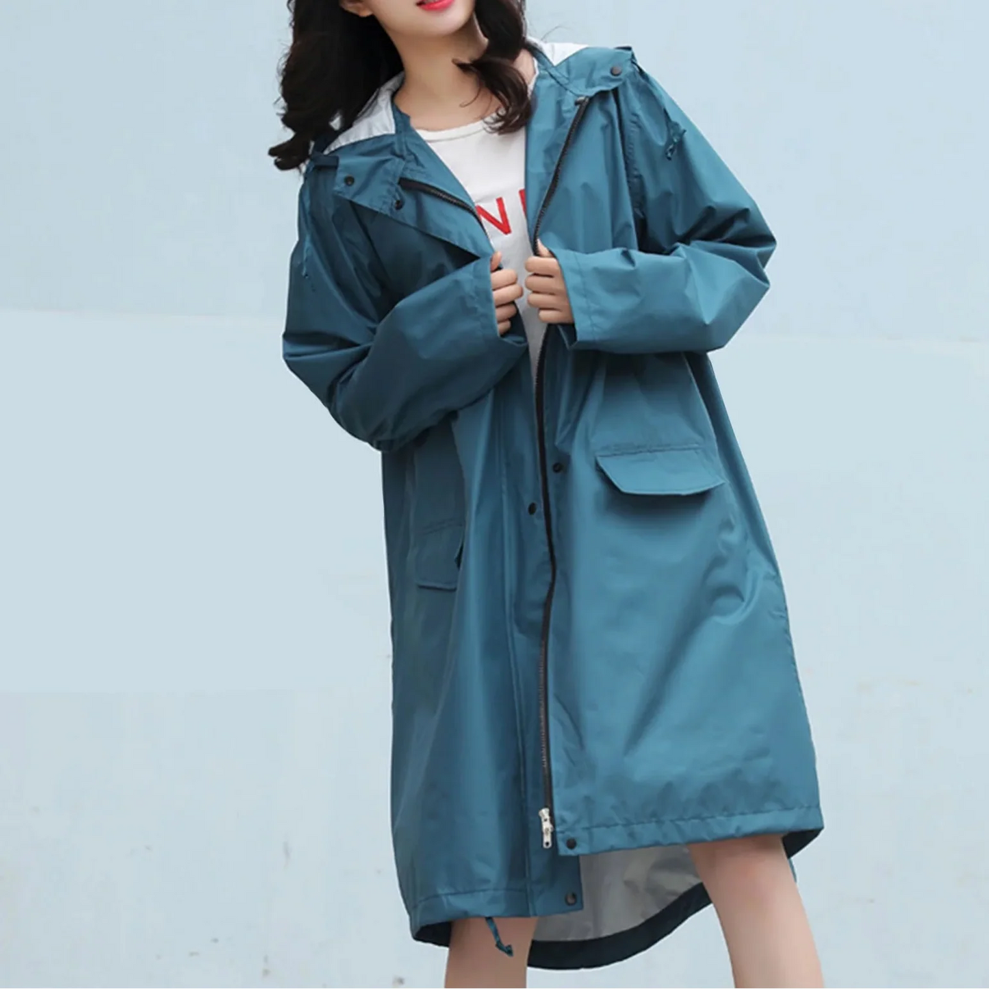 Avery™ - Elegant Hooded Long Jacket