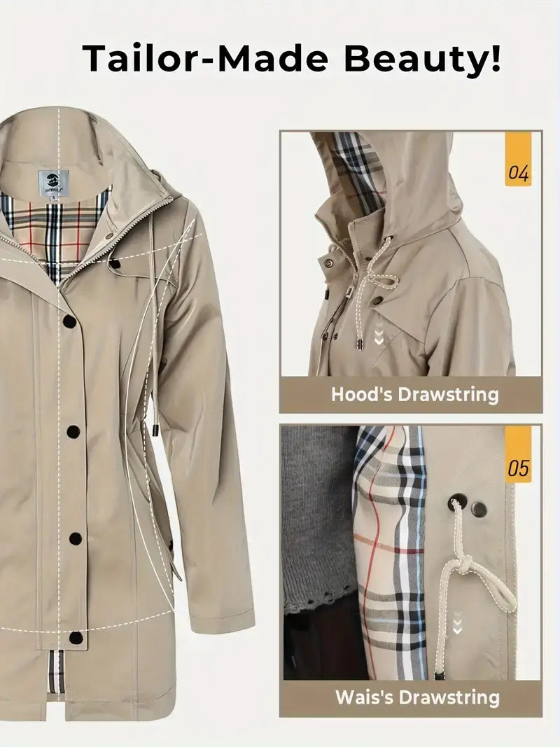 Olivia™ - Stylish Hooded Trench Coat