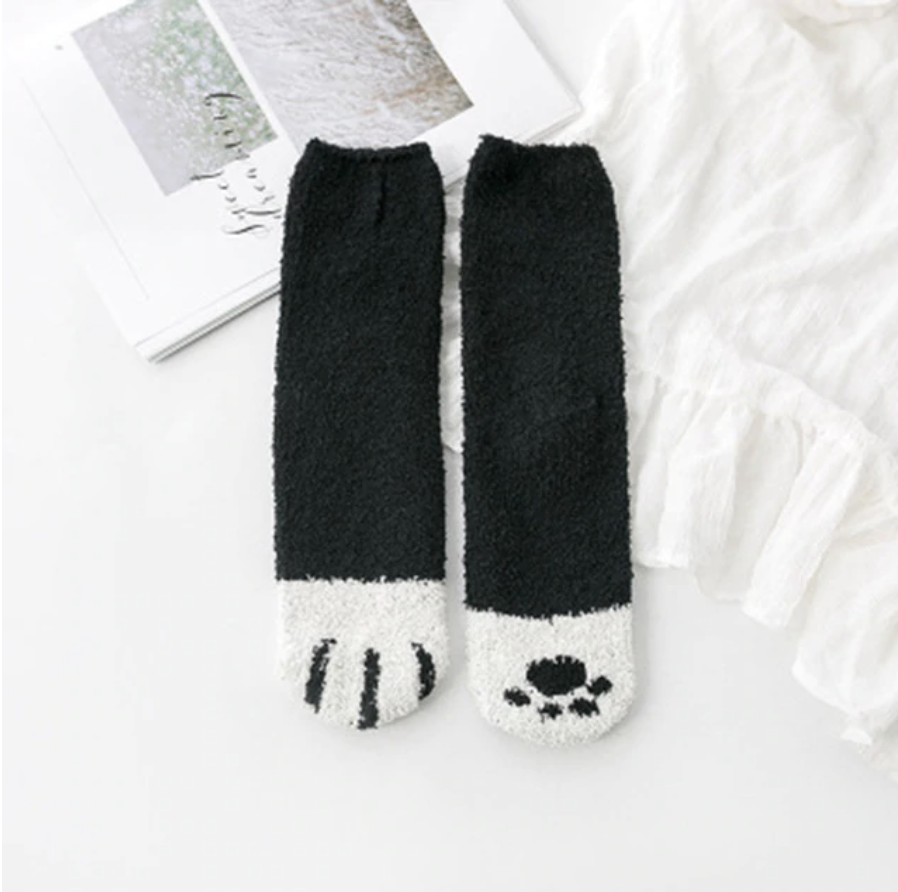 Sienna | Plush Cotton Paw Socks (One-Size)