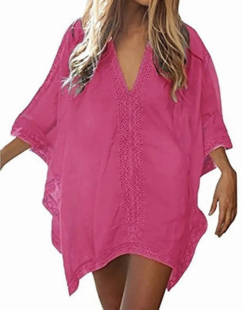 Seraphina | Breezy Hollow T-Shirt Cover-Up for Swim Days
