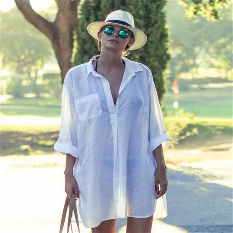 Seraphina | Breezy Hollow T-Shirt Cover-Up for Swim Days