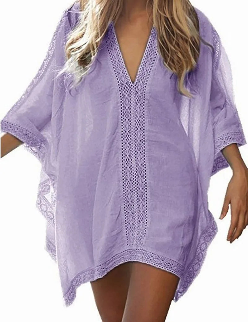Seraphina | Breezy Hollow T-Shirt Cover-Up for Swim Days