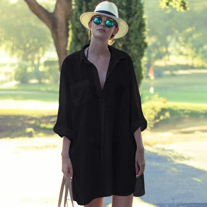 Seraphina | Breezy Hollow T-Shirt Cover-Up for Swim Days