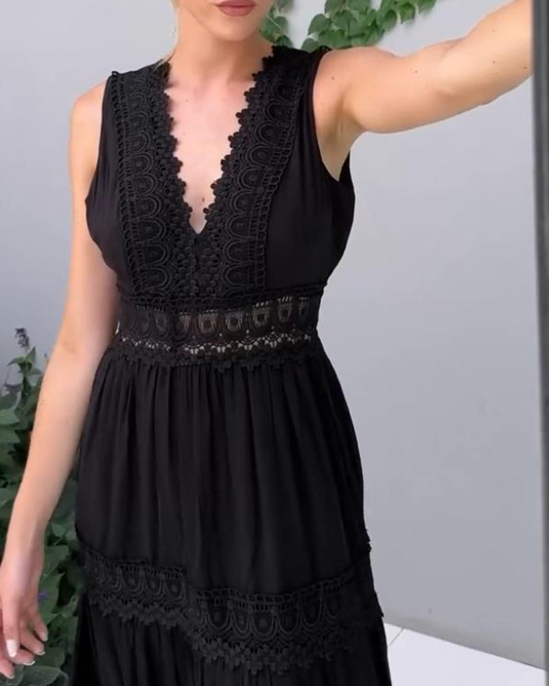 Adeline | Elegant Lace V-Neck Dress