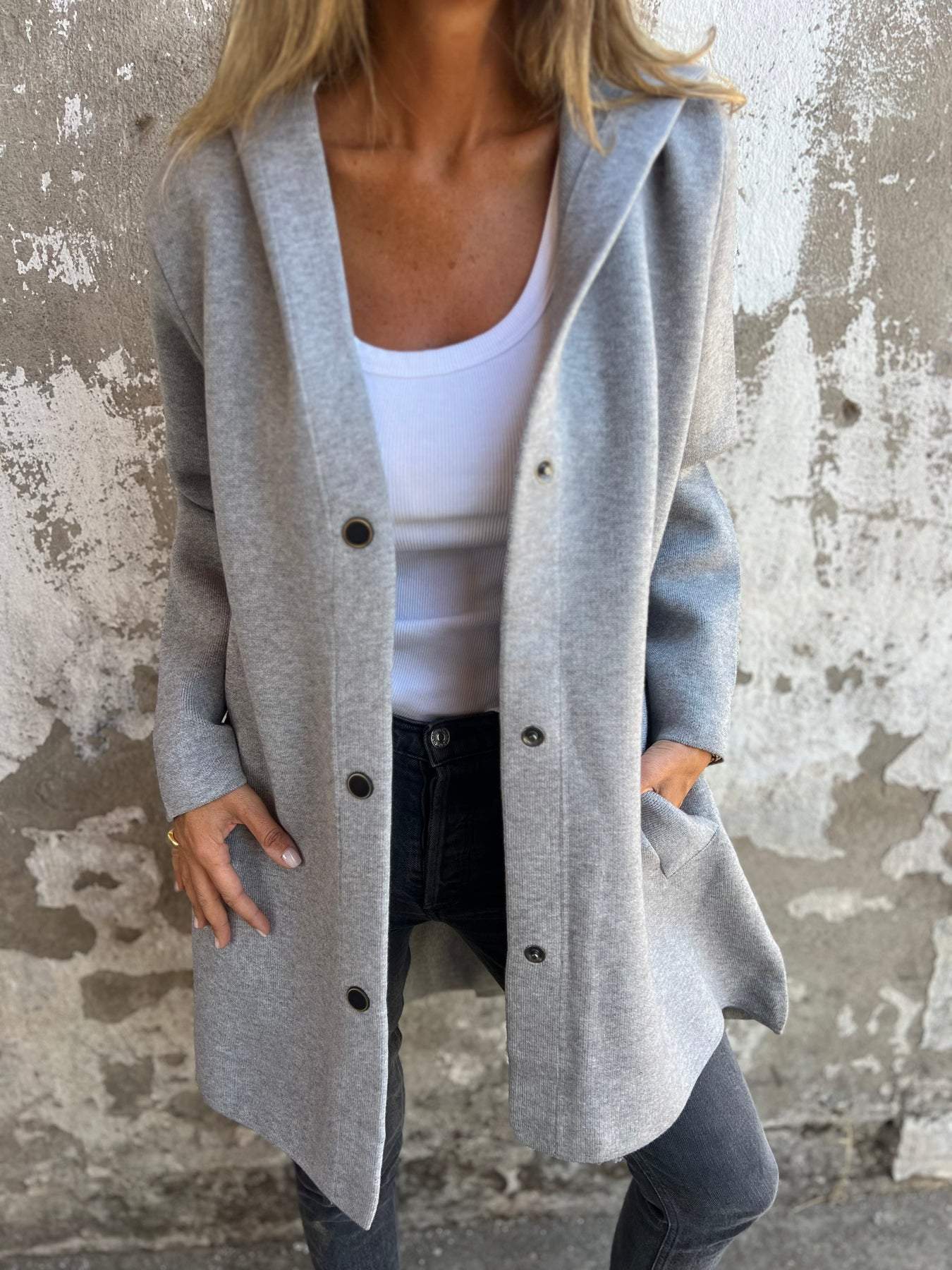 Celia | Relaxed Single-Breasted Blazer with Hoodie
