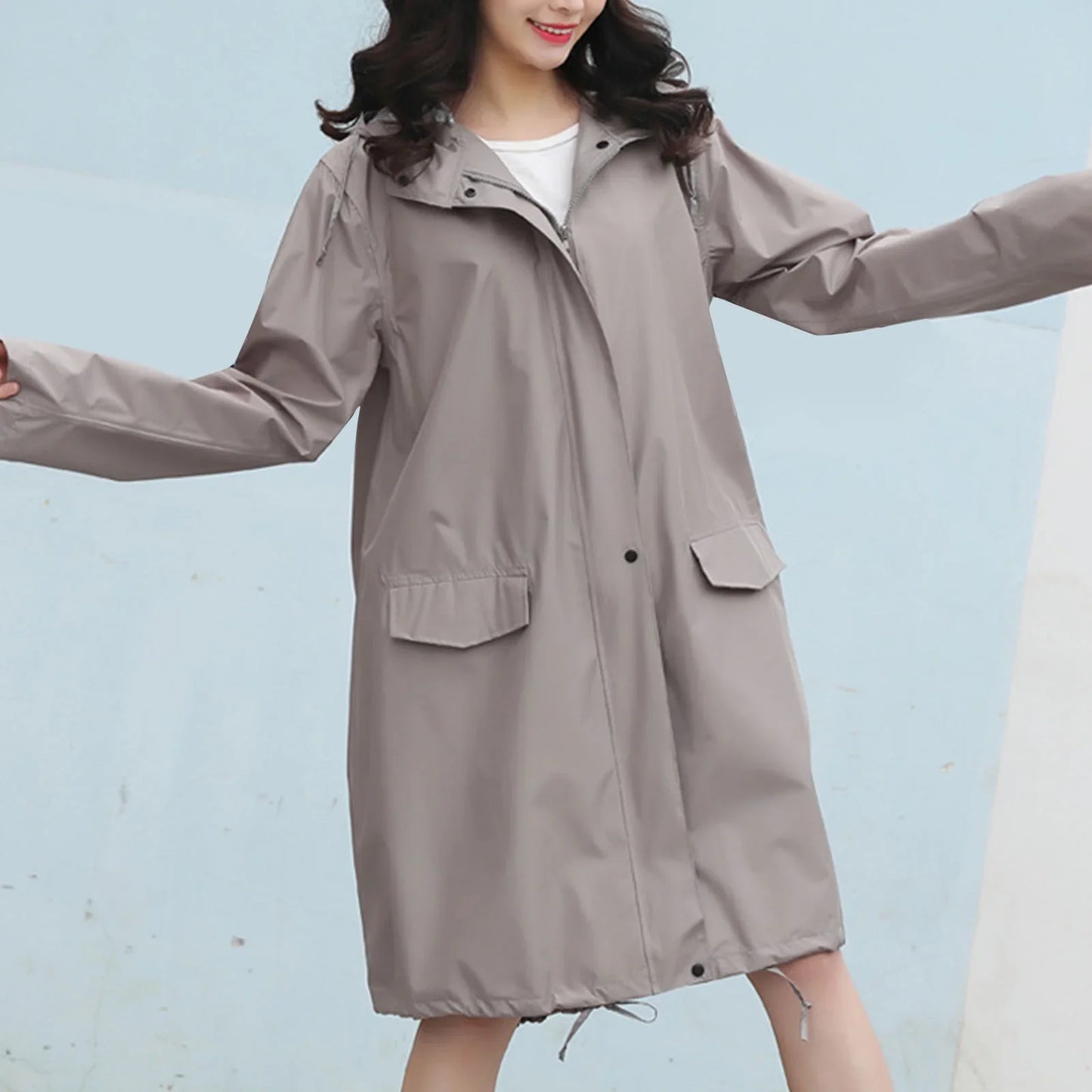 Avery™ - Elegant Hooded Long Jacket