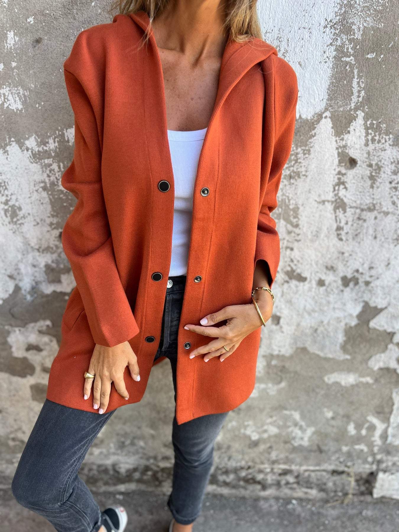Celia | Relaxed Single-Breasted Blazer with Hoodie