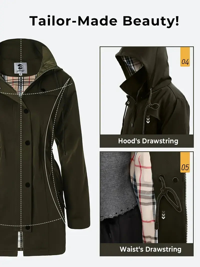 Olivia™ - Stylish Hooded Trench Coat