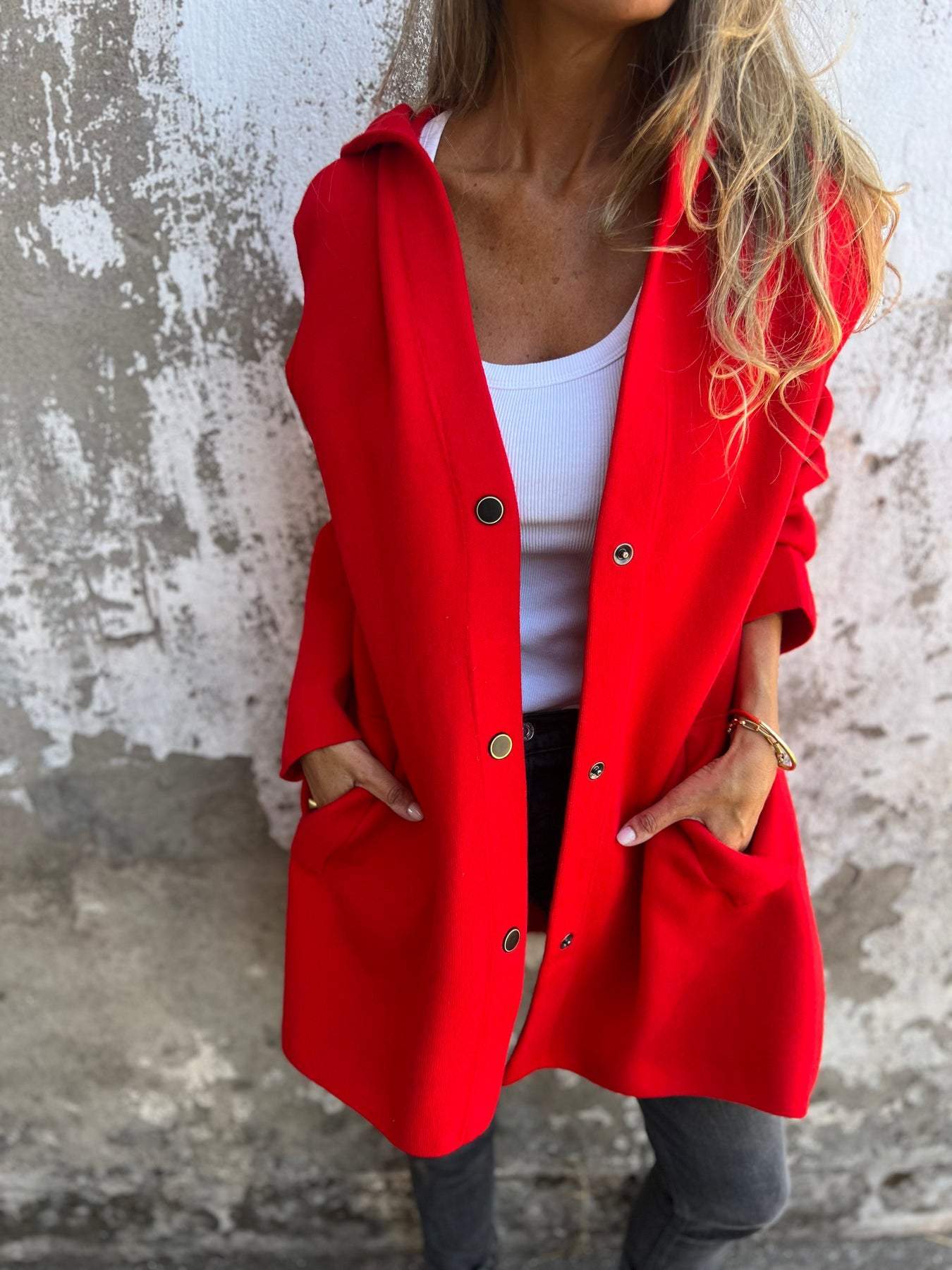 Celia | Relaxed Single-Breasted Blazer with Hoodie