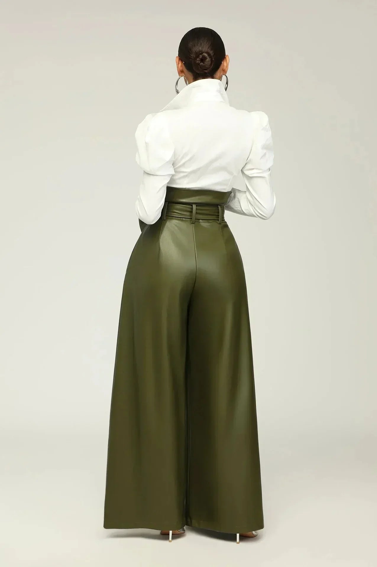 Nina | Chic High Waist Pants with Belt and Side Zipper