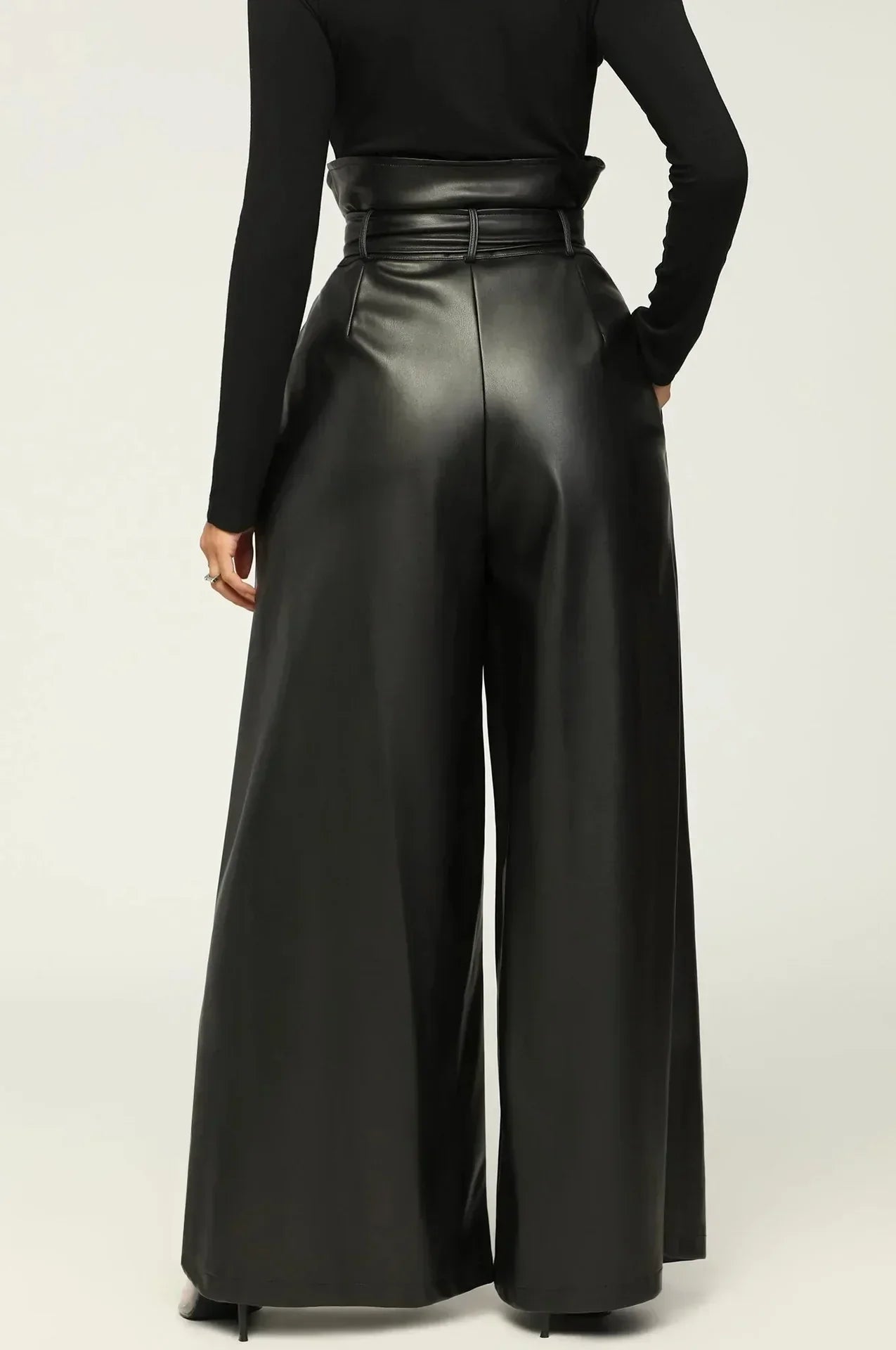 Nina | Chic High Waist Pants with Belt and Side Zipper