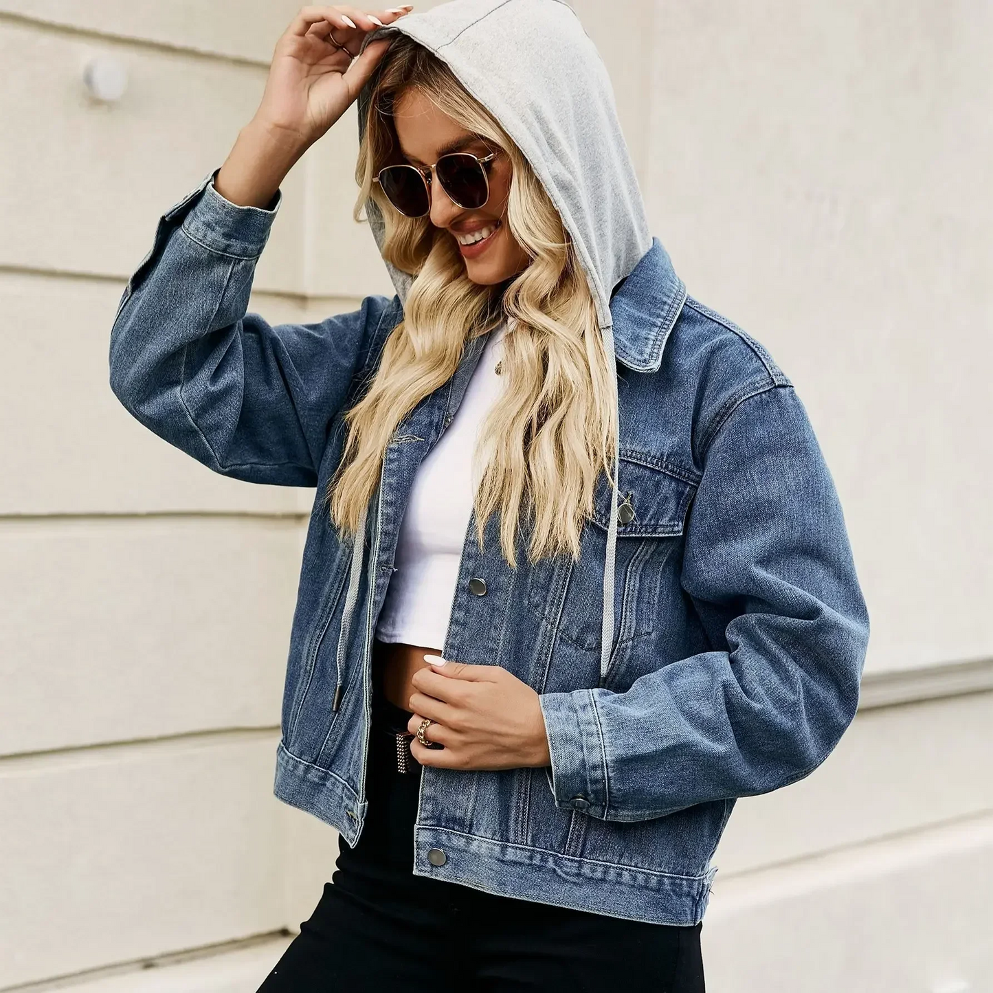 Layla™ - Stylish Hooded Denim Jacket