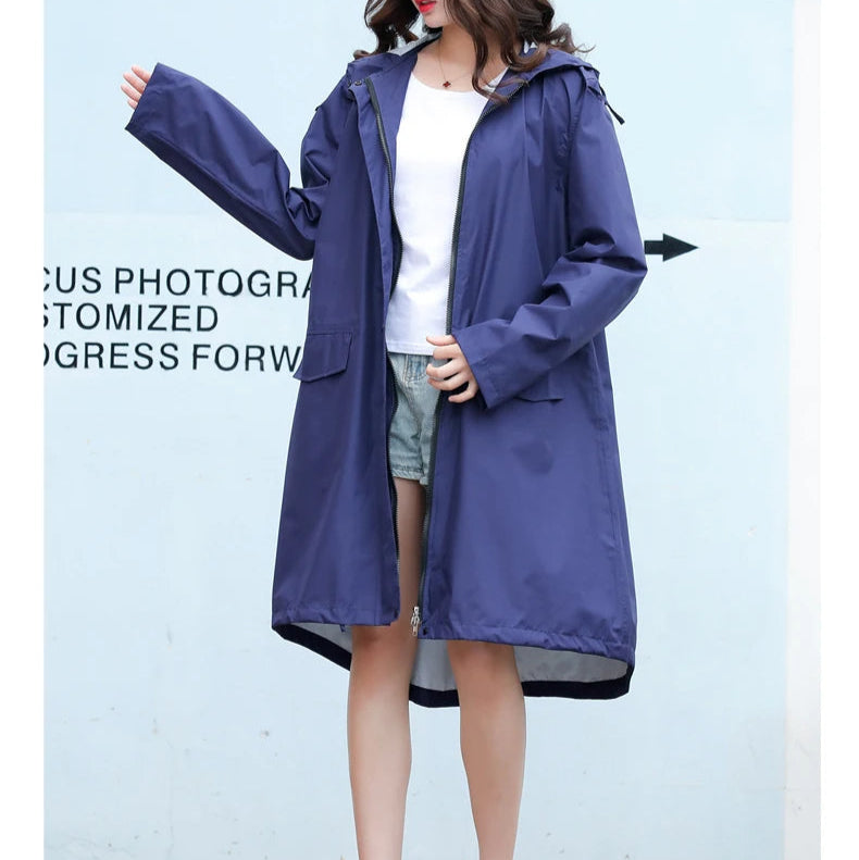Avery™ - Elegant Hooded Long Jacket