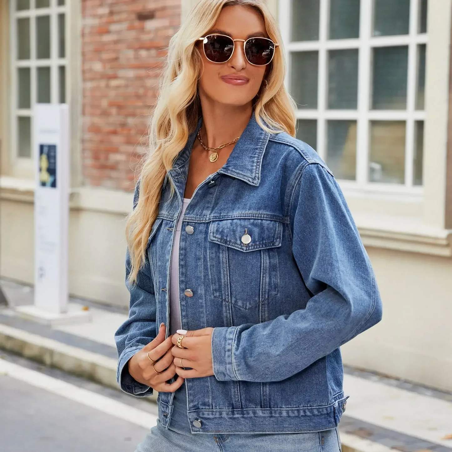 Layla™ - Stylish Hooded Denim Jacket
