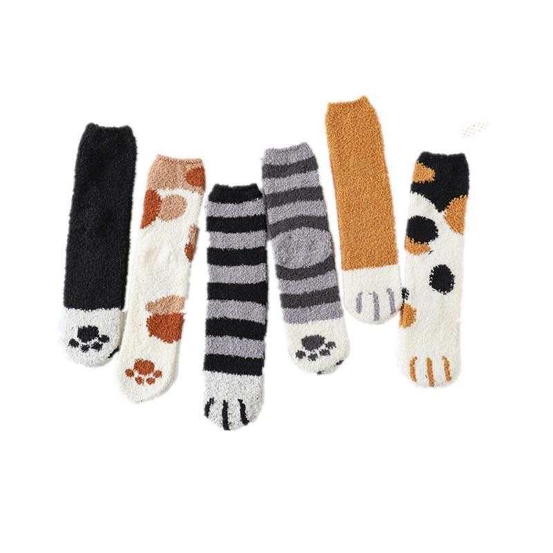 Sienna | Plush Cotton Paw Socks (One-Size)