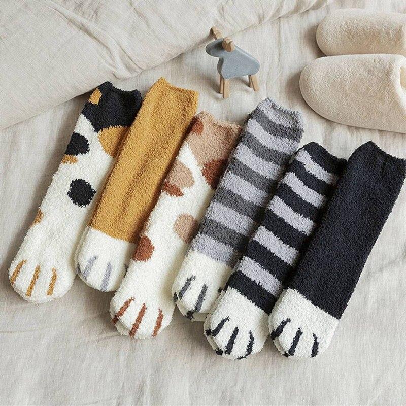 Sienna | Plush Cotton Paw Socks (One-Size)