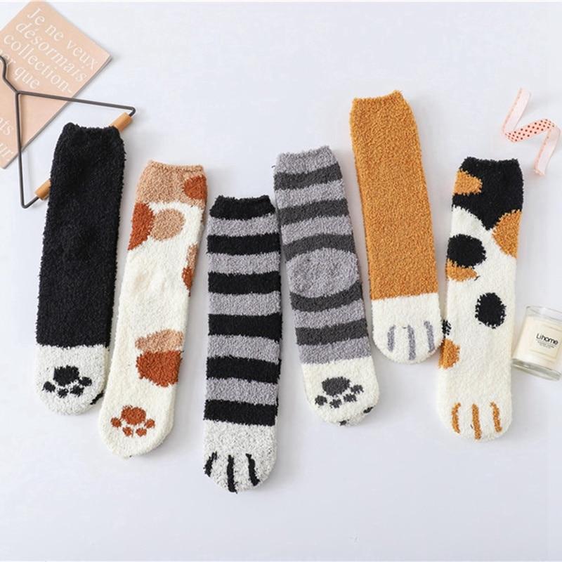 Sienna | Plush Cotton Paw Socks (One-Size)