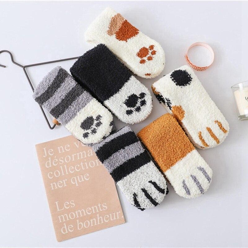 Sienna | Plush Cotton Paw Socks (One-Size)