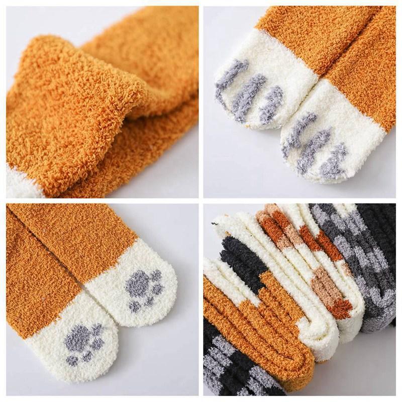 Sienna | Plush Cotton Paw Socks (One-Size)