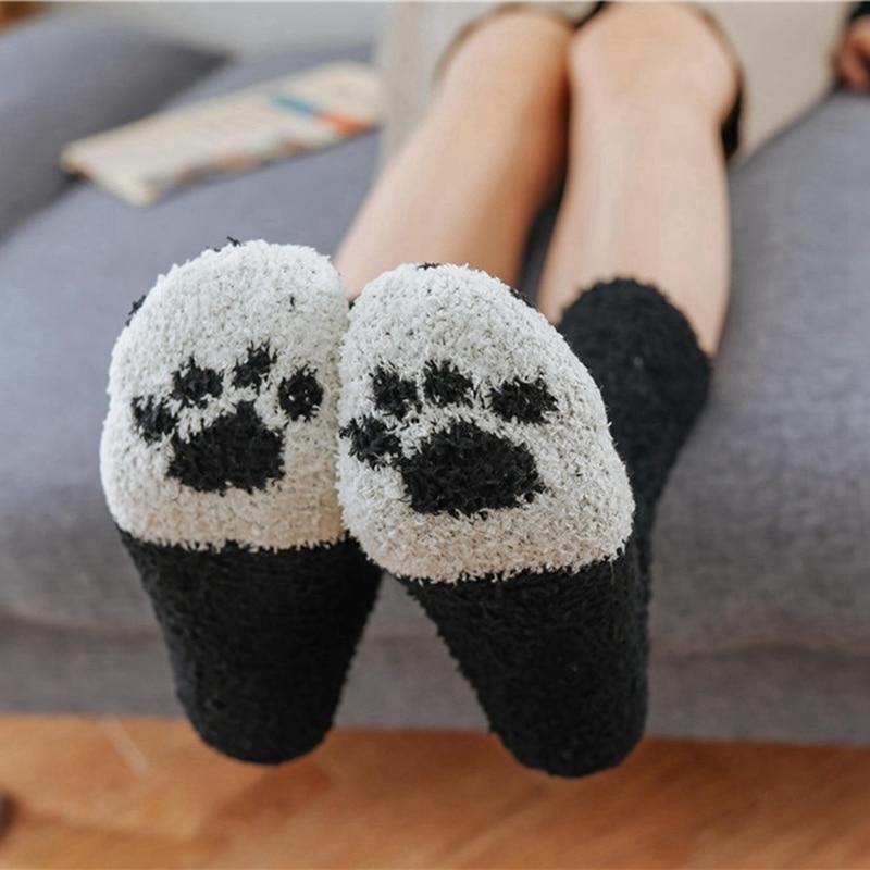 Sienna | Plush Cotton Paw Socks (One-Size)