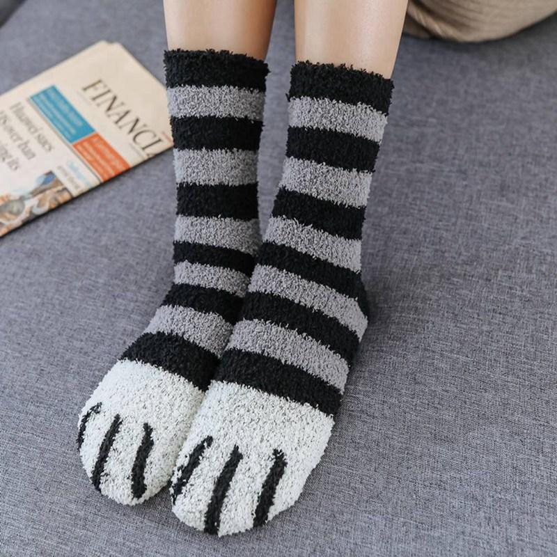 Sienna | Plush Cotton Paw Socks (One-Size)