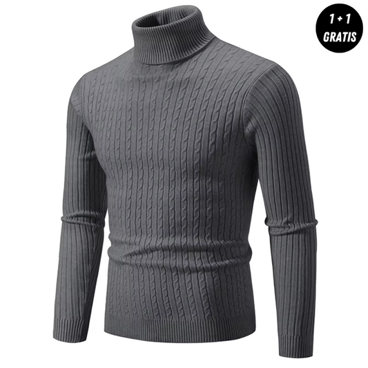 Warmer Knitted Sweater with Roll Neck - ENZO
