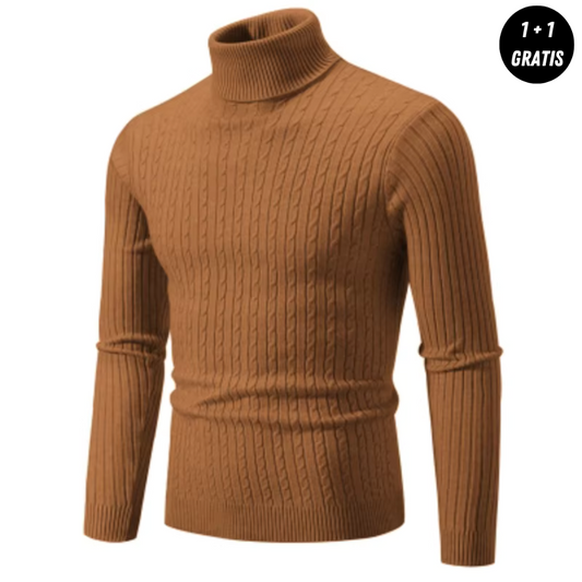 Warmer Knitted Sweater with Roll Neck - ENZO
