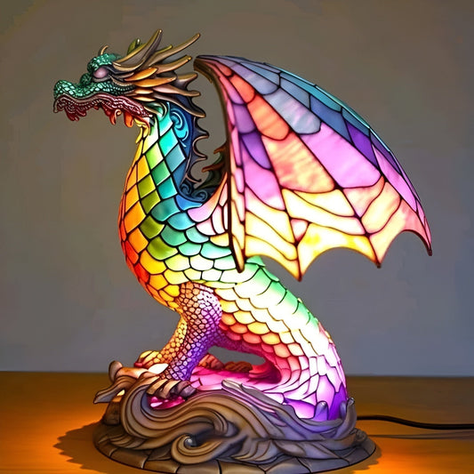 Ignis | Magical Dragon Lamp in Colored Glass