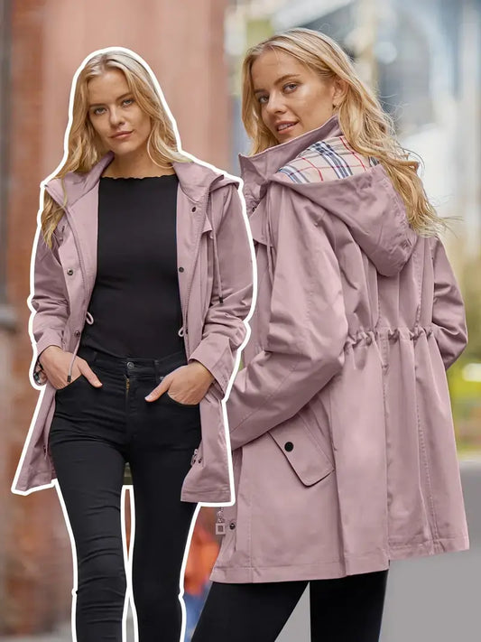 Olivia™ - Stylish Hooded Trench Coat